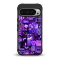 purple collage aesthetic back phone cover | glass case for google pixel 9 pro