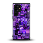 purple collage aesthetic back phone cover | glass case for samsung galaxy s23 ultra
