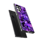 purple collage aesthetic back phone cover | glass case for samsung galaxy s23 ultra