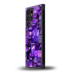 purple collage aesthetic back phone cover | glass case for samsung galaxy s23 ultra