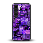 purple collage aesthetic back phone cover | glass case for samsung galaxy s25