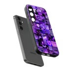 purple collage aesthetic back phone cover | glass case for samsung galaxy s25 plus
