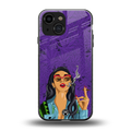 purple smoke back phone cover | glass case for iphone 13 mini