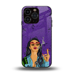 purple smoke back phone cover | glass case for iphone 13 pro