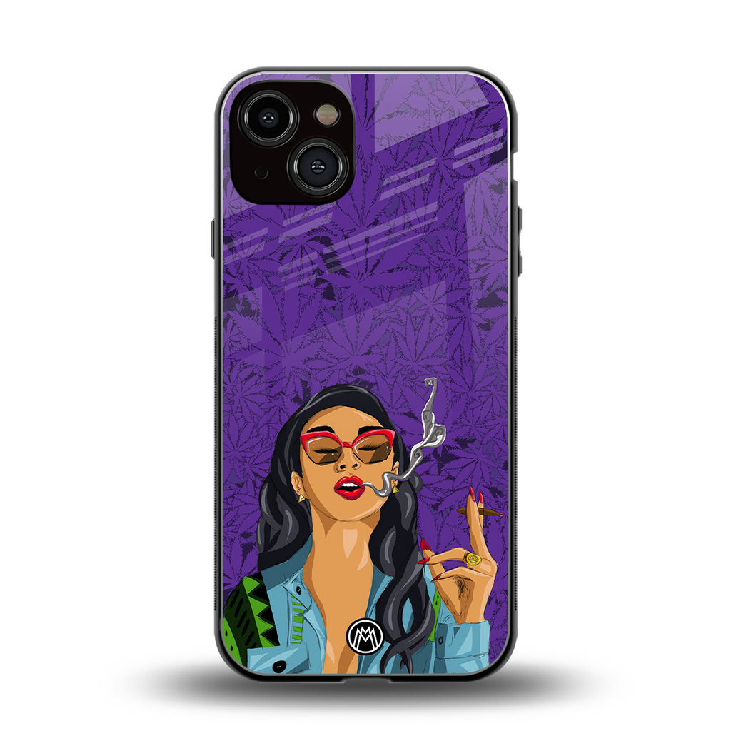 purple smoke back phone cover | glass case for iphone 13