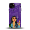 purple smoke back phone cover | glass case for iphone 13