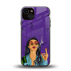 purple smoke back phone cover | glass case for iphone 13