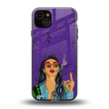 purple smoke back phone cover | glass case for iphone 15 plus