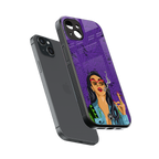 purple smoke back phone cover | glass case for iphone 15 plus
