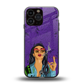purple smoke back phone cover | glass case for iphone 14 pro max