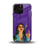 purple smoke back phone cover | glass case for iphone 14 pro max