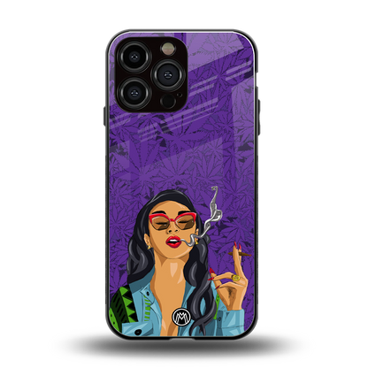 purple smoke back phone cover | glass case for iphone 14 pro max
