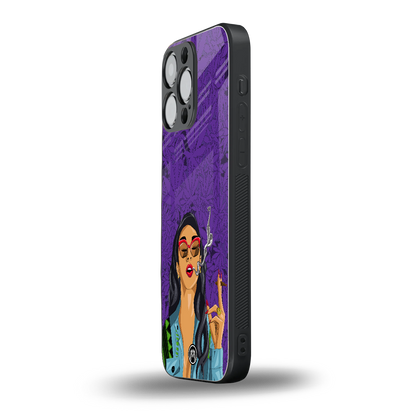 purple smoke back phone cover | glass case for iphone 14 pro max