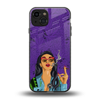 purple smoke back phone cover | glass case for iphone 15