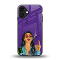 purple smoke back phone cover | glass case for iphone 16 plus