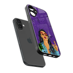 purple smoke back phone cover | glass case for iphone 16 plus