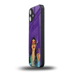 purple smoke back phone cover | glass case for iphone 16 plus