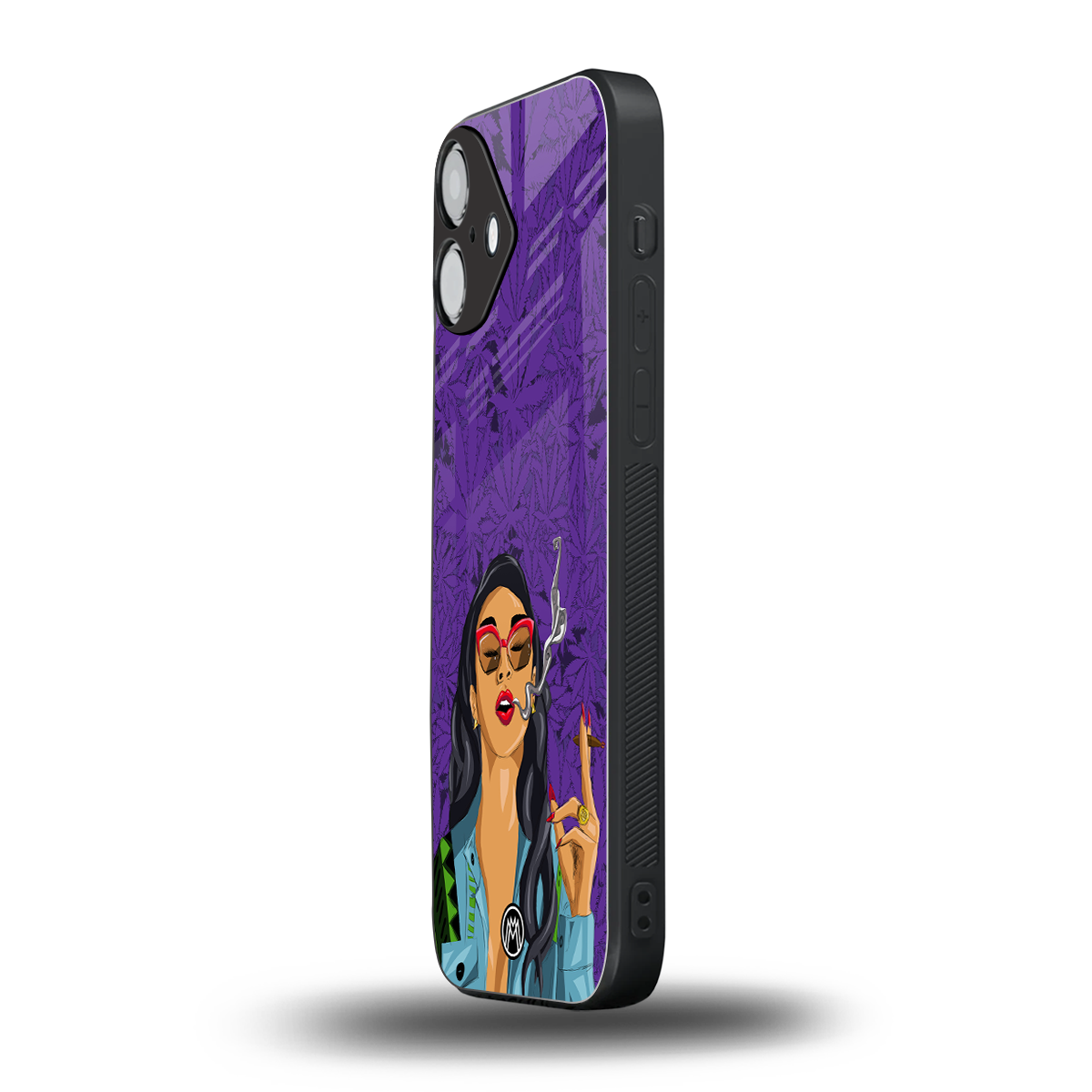 purple smoke back phone cover | glass case for iphone 16 plus