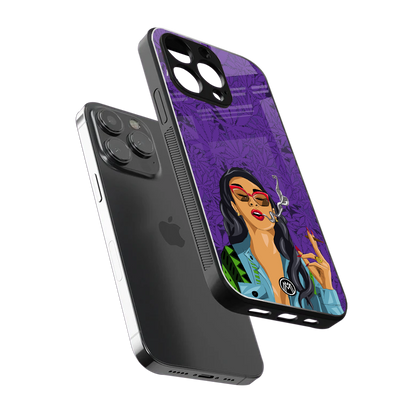 purple smoke back phone cover | glass case for iphone 16 pro max