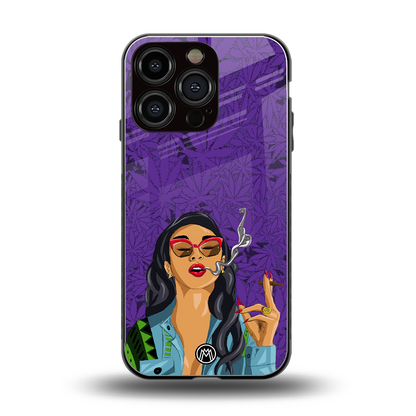 purple smoke back phone cover | glass case for iphone 16 pro
