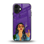 purple smoke back phone cover | glass case for iphone 16