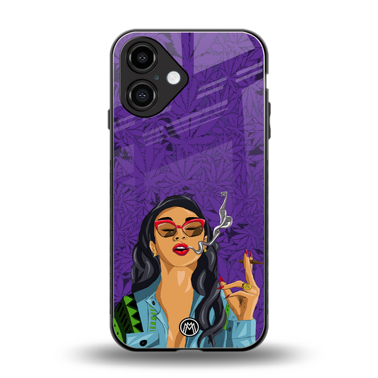 purple smoke back phone cover | glass case for iphone 16