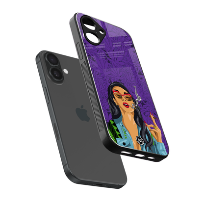 purple smoke back phone cover | glass case for iphone 16