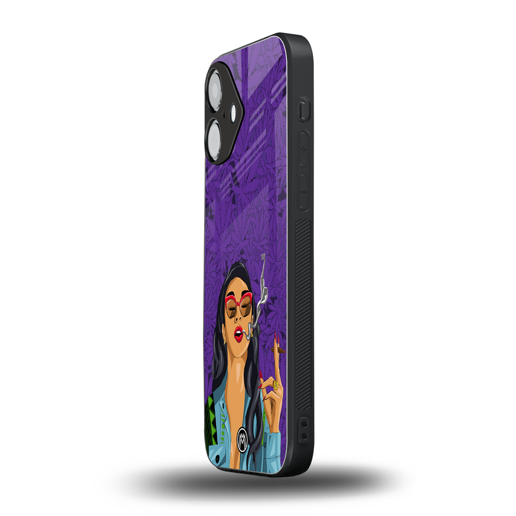purple smoke back phone cover | glass case for iphone 16