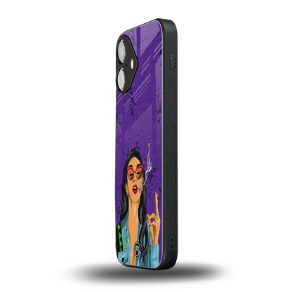 purple smoke back phone cover | glass case for iphone 16