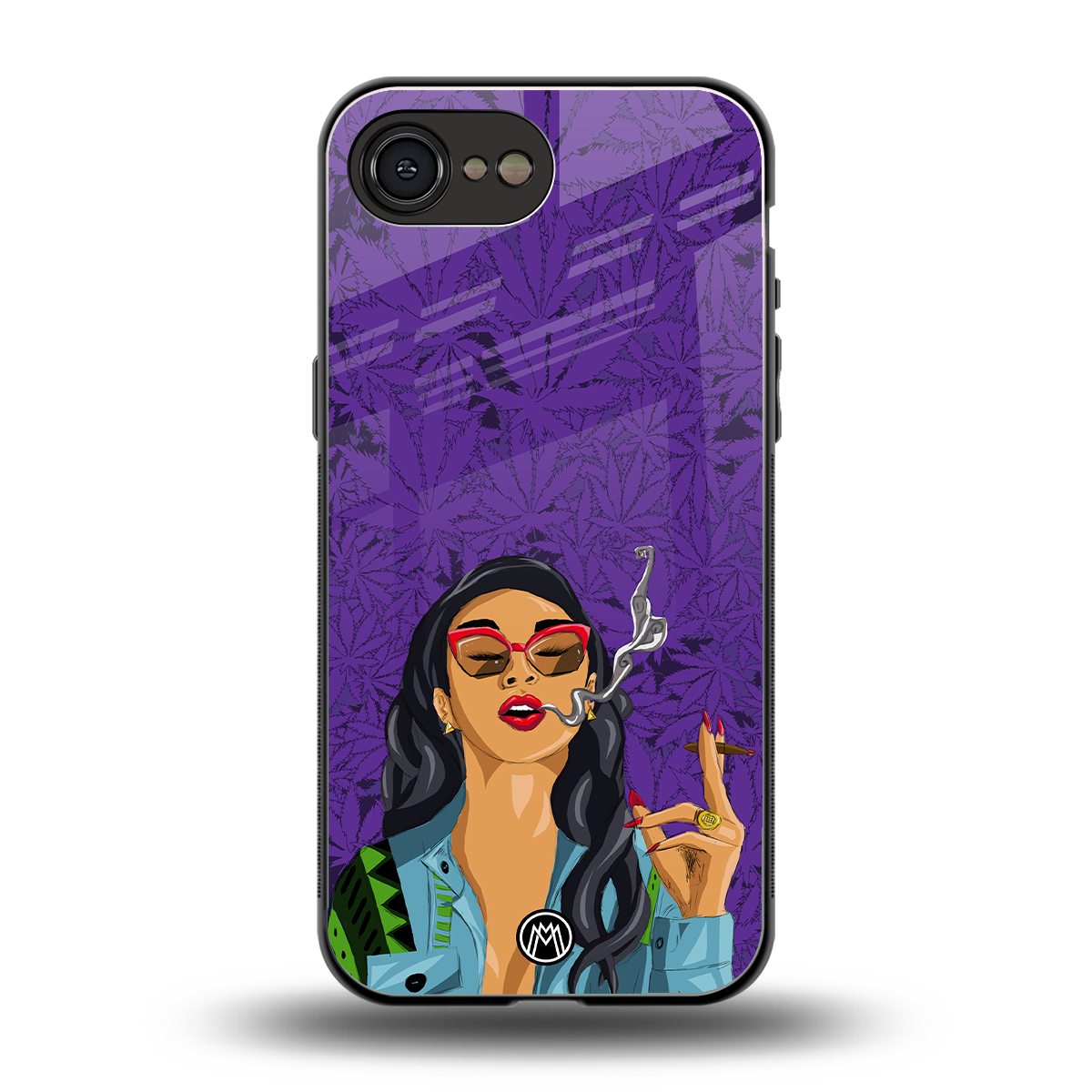 purple smoke back phone cover | glass case for iphone 16e