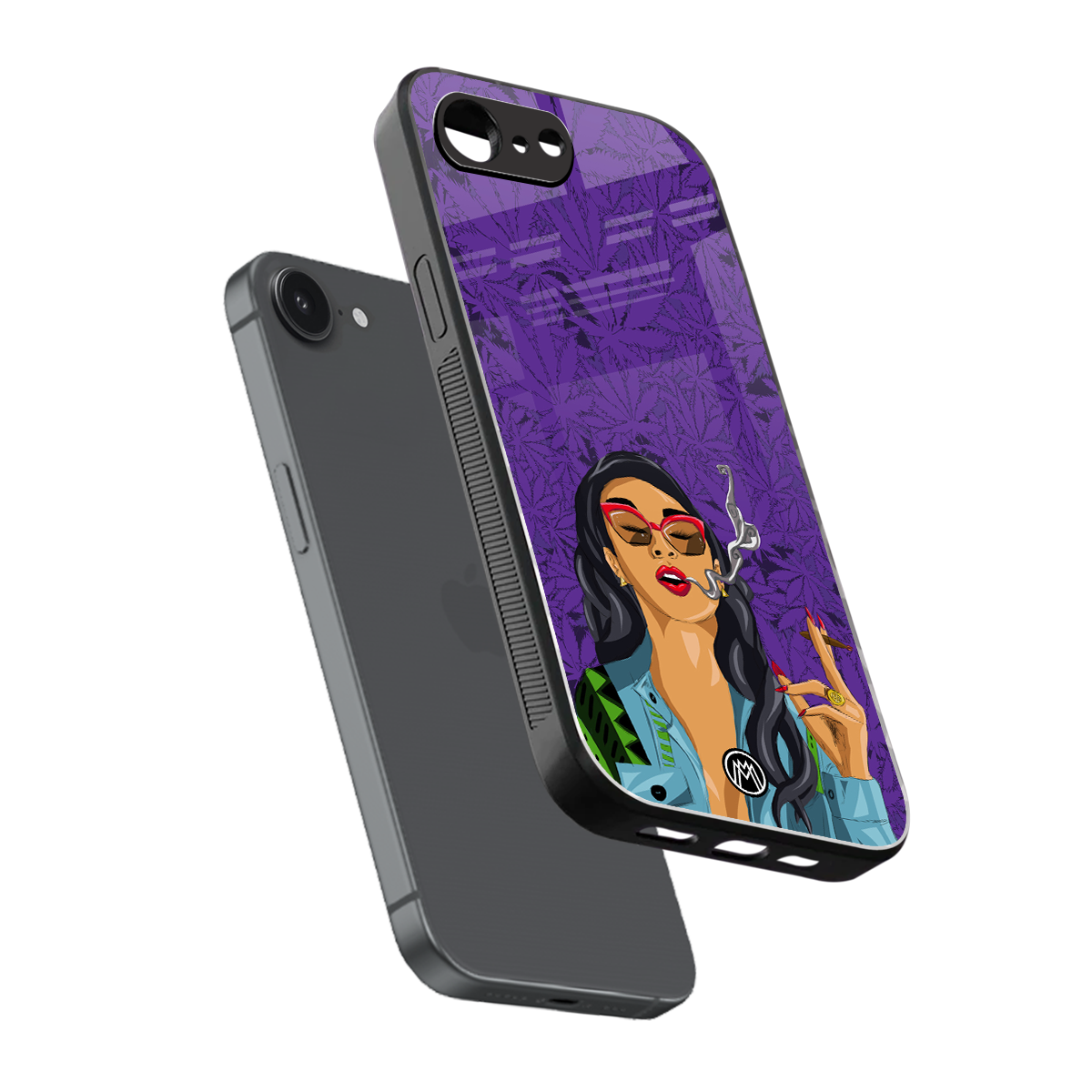 purple smoke back phone cover | glass case for iphone 16e