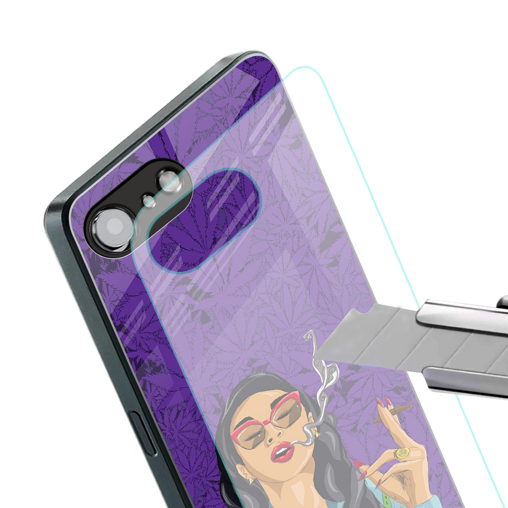 purple smoke back phone cover | glass case for iphone 16e