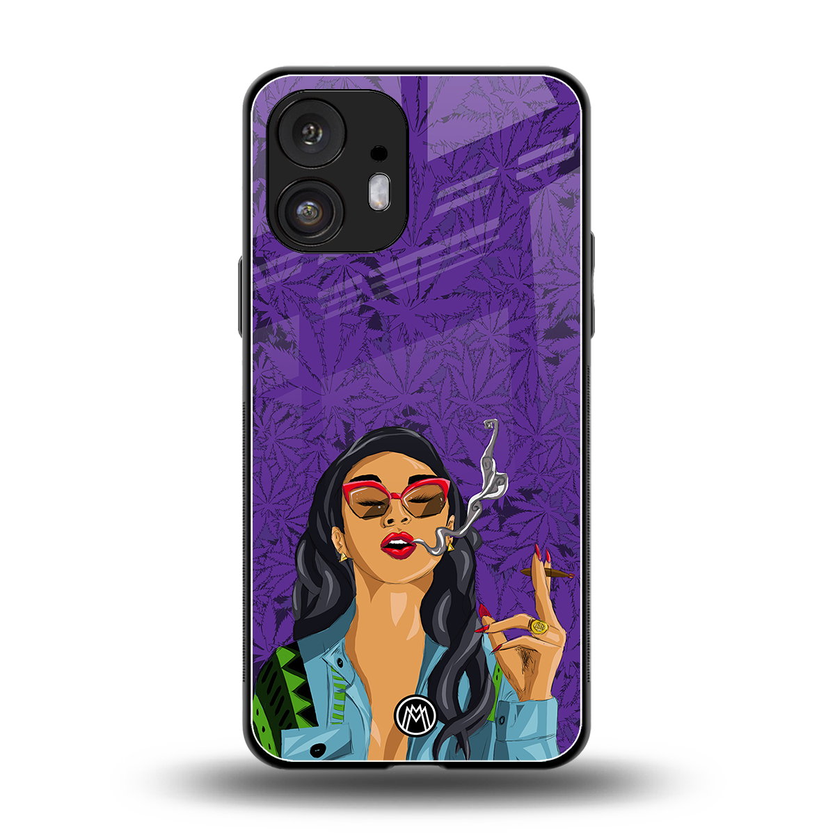 purple smoke back phone cover | glass case for nothing phone 2