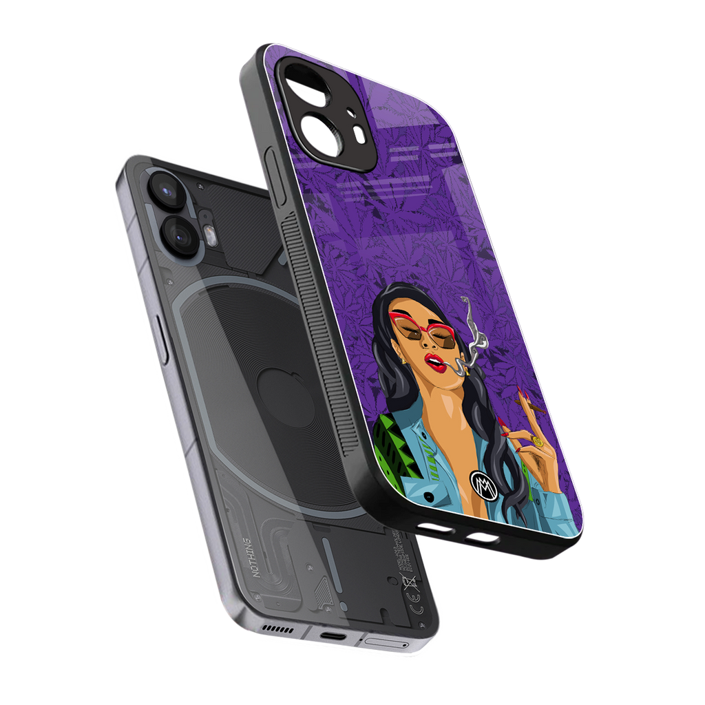 purple smoke back phone cover | glass case for nothing phone 2