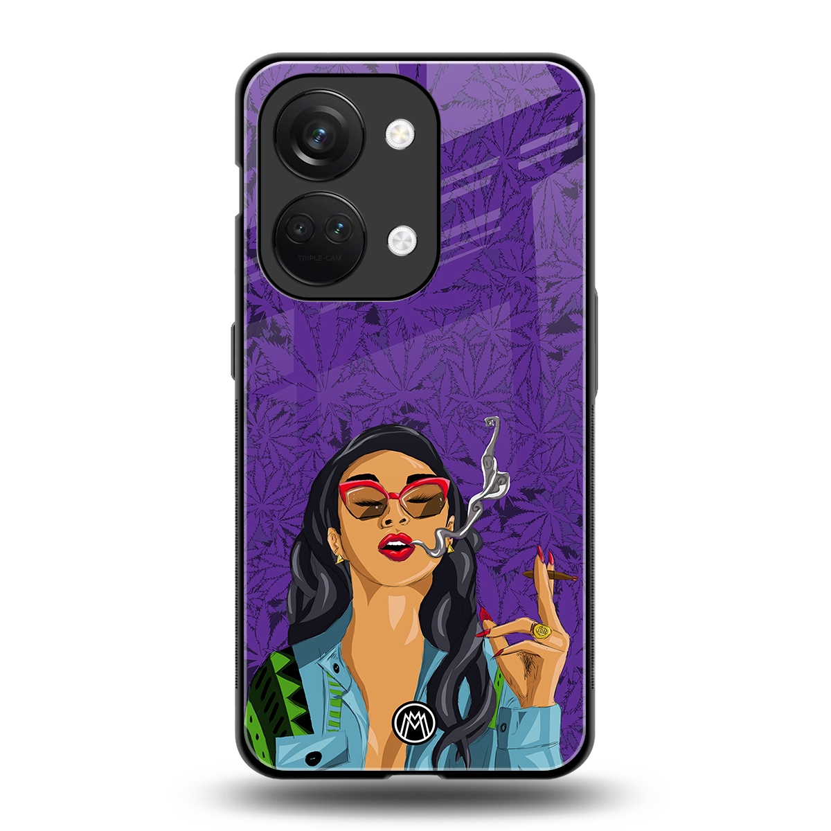 purple smoke back phone cover | glass case for oneplus nord 3