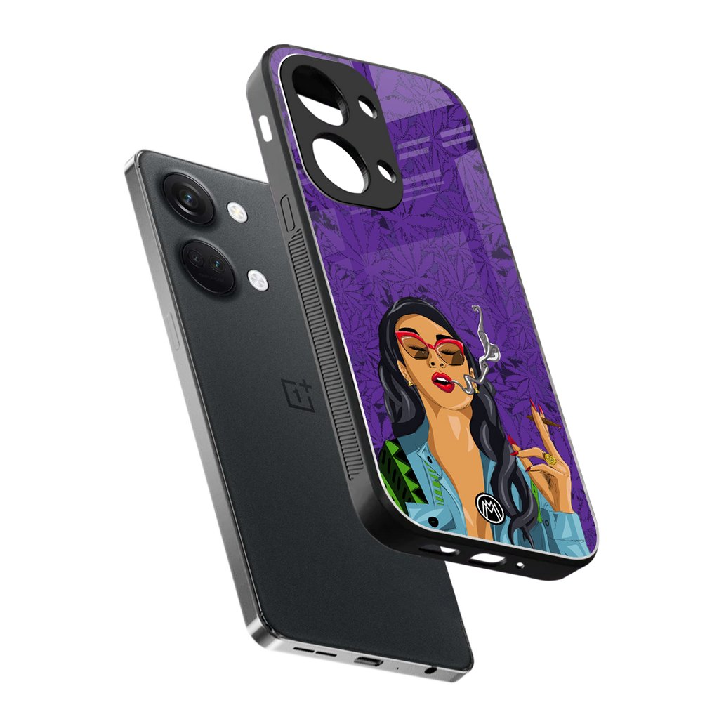 purple smoke back phone cover | glass case for oneplus nord 3