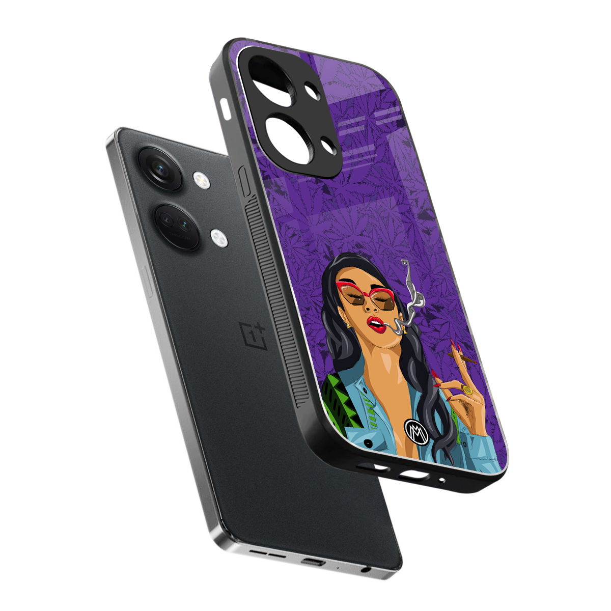 purple smoke back phone cover | glass case for oneplus nord 3
