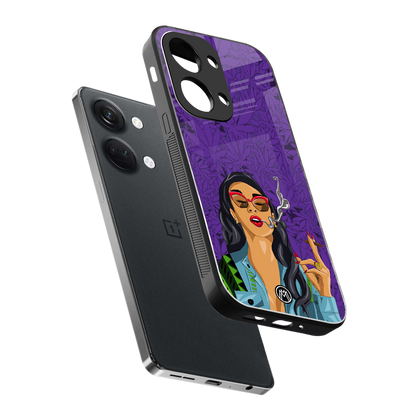 purple smoke back phone cover | glass case for oneplus nord 3
