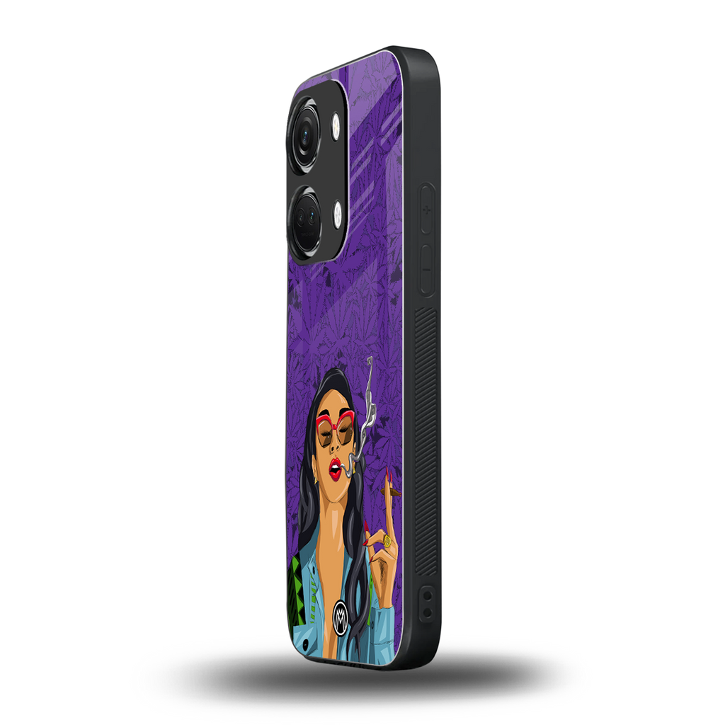 purple smoke back phone cover | glass case for oneplus nord 3