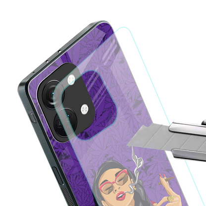 purple smoke back phone cover | glass case for oneplus nord 3
