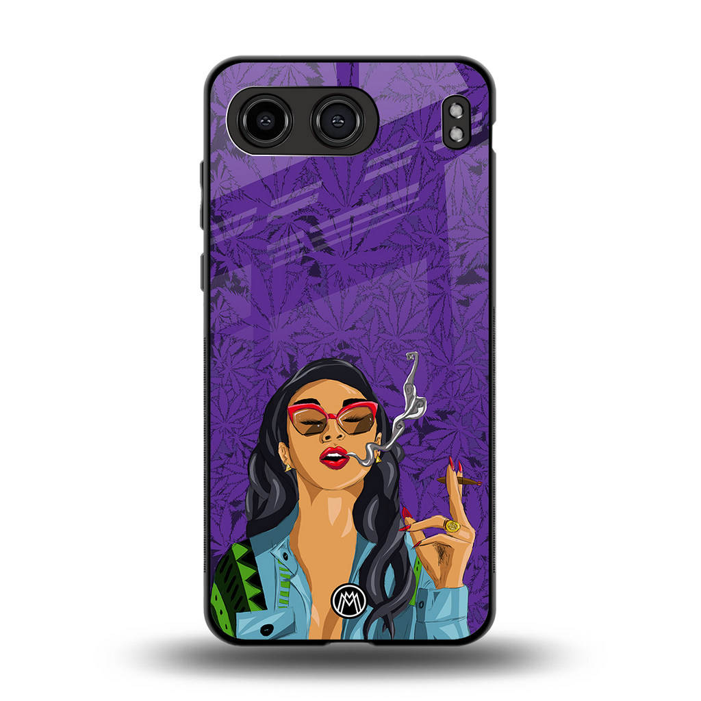 purple smoke back phone cover | glass case for oneplus nord 4