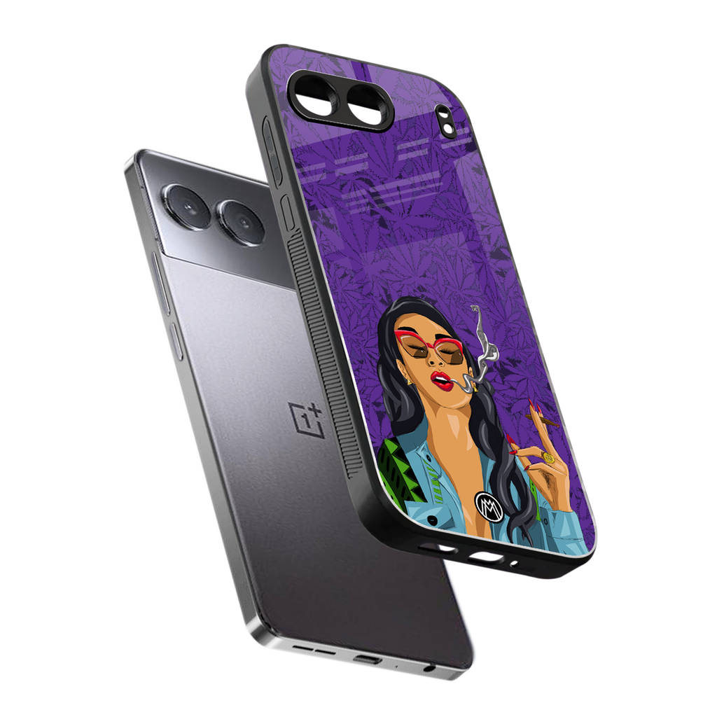 purple smoke back phone cover | glass case for oneplus nord 4