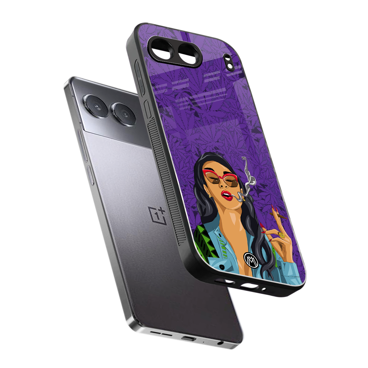purple smoke back phone cover | glass case for oneplus nord 4