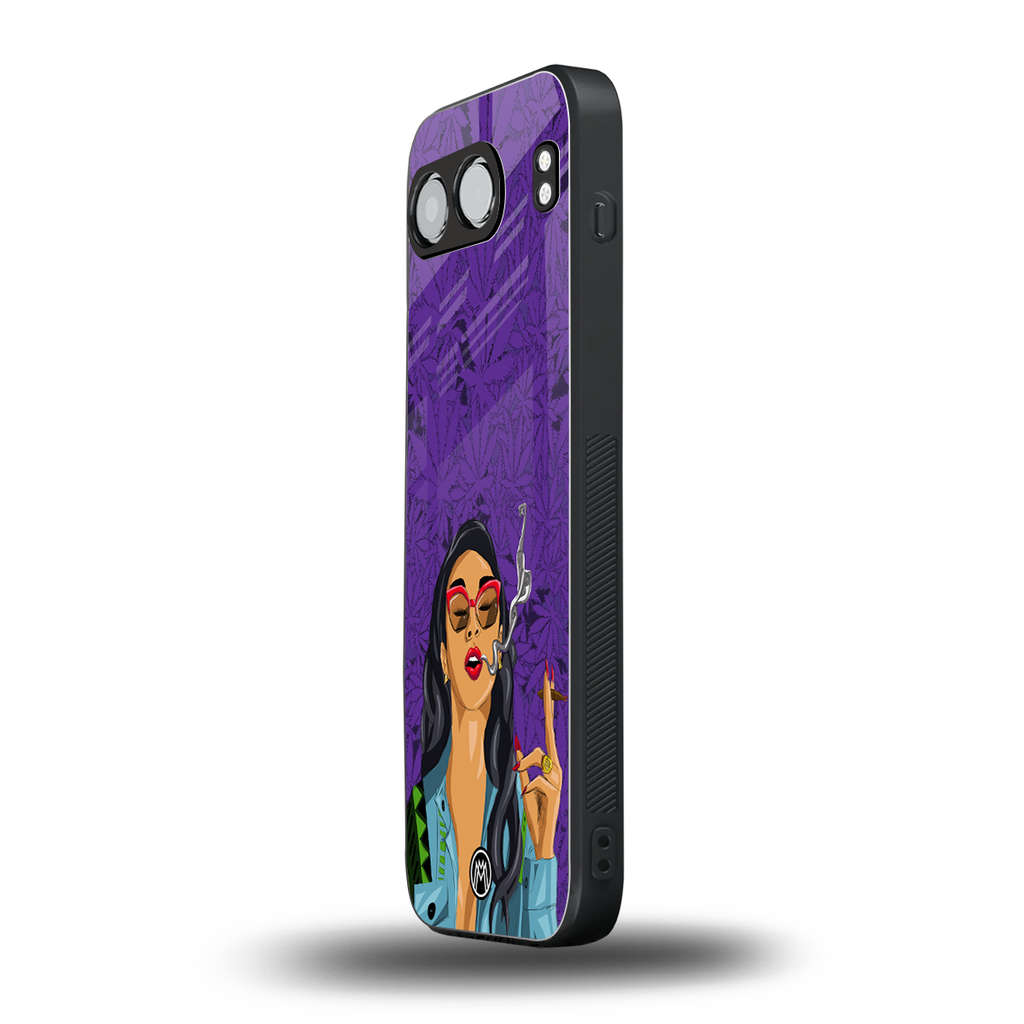 purple smoke back phone cover | glass case for oneplus nord 4