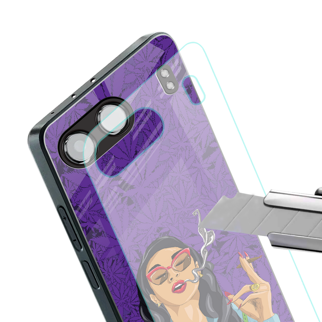purple smoke back phone cover | glass case for oneplus nord 4