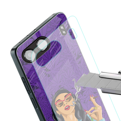 purple smoke back phone cover | glass case for oneplus nord 4