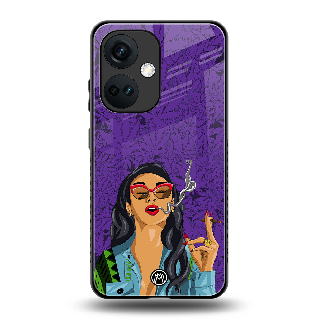 purple smoke back phone cover | glass case for oneplus nord ce 3