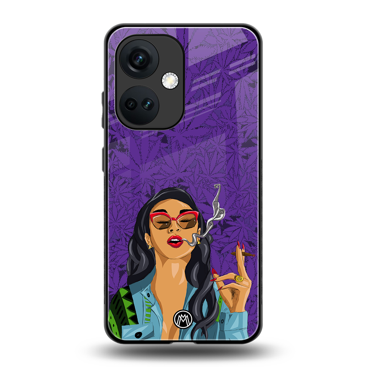 purple smoke back phone cover | glass case for oneplus nord ce 3