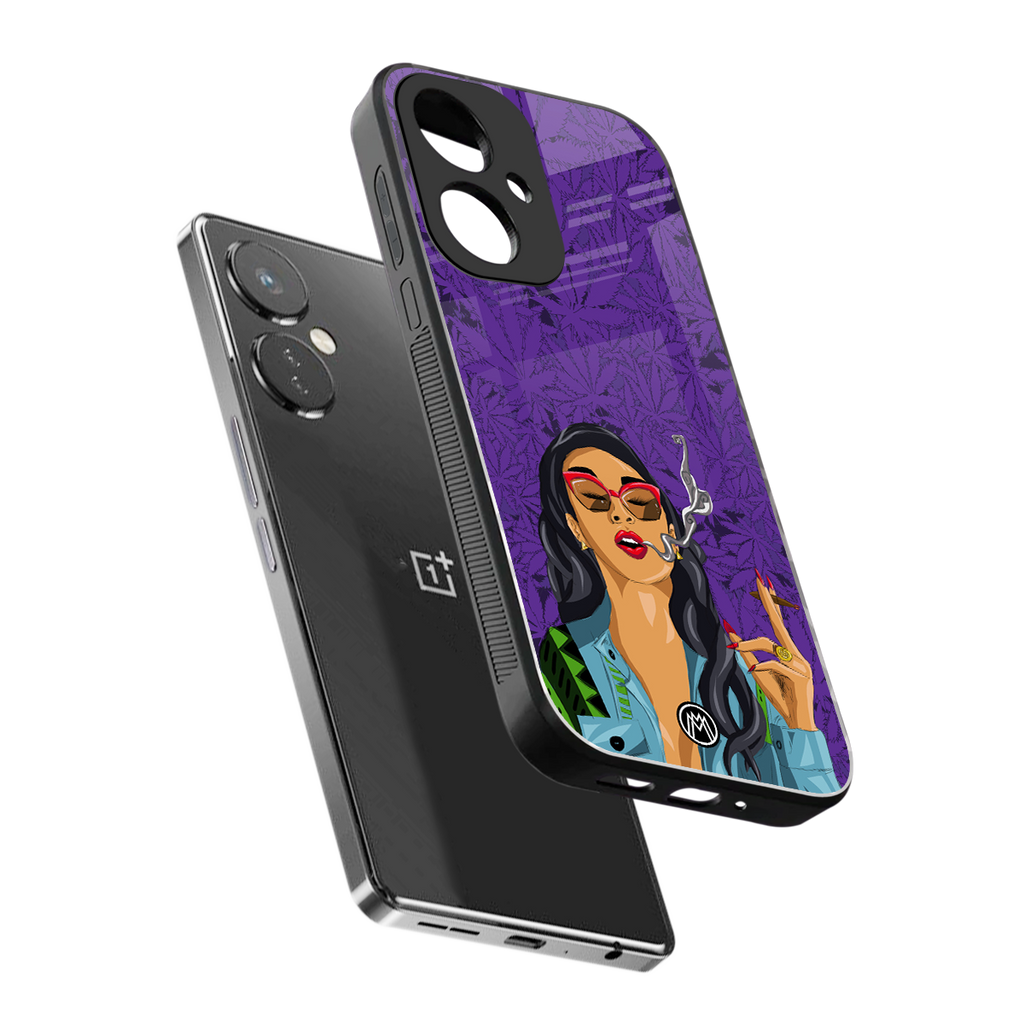 purple smoke back phone cover | glass case for oneplus nord ce 3