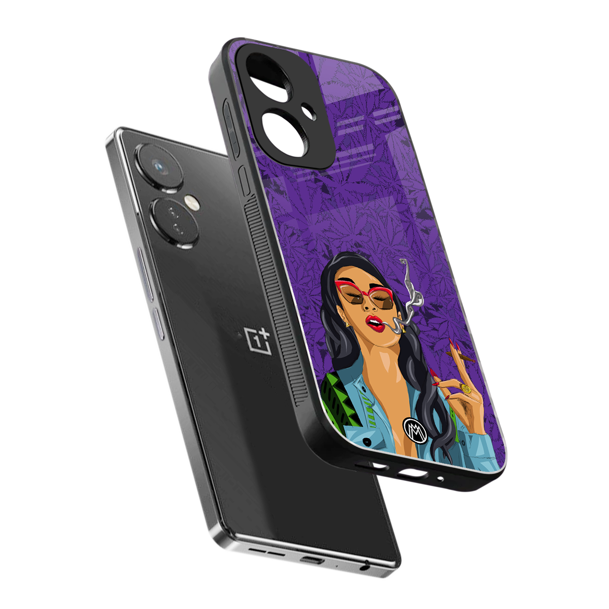 purple smoke back phone cover | glass case for oneplus nord ce 3